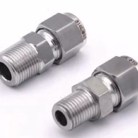Ground Finish Tube to Male Connector — FerruleX stainless steel fittings